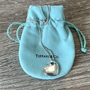 Tiffany and Co. Silver Heart on 16” silver chain.